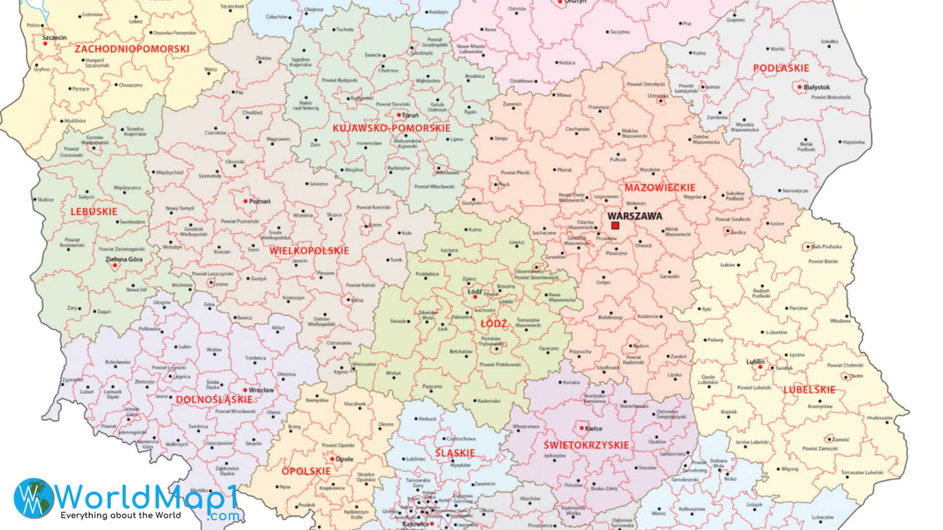 Polonya Detaylı Haritası